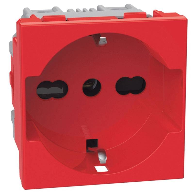 MATIX GO Presa Schuko Standard P40 2 moduli rossa J4140A16R MATIX GO Presa Schuko Standard P40 2 moduli rossa J4140A16R